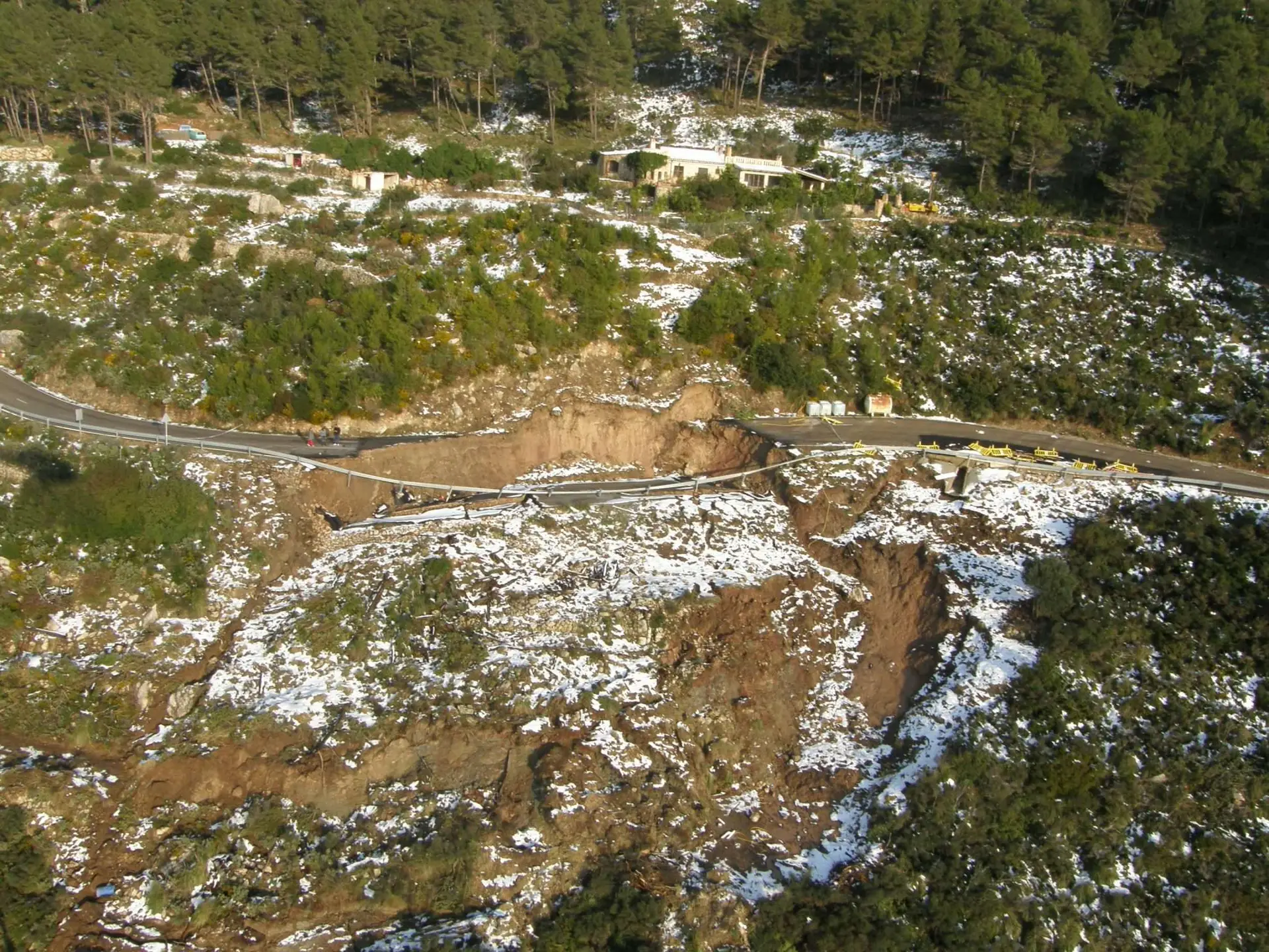 Deslizamiento en la Serra de Tramuntana de Mallorca